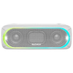 Sony SRS-XB30 Extra Bass Water-Resistant Bluetooth NFC Portable Speaker with LED Ring & Strobe Lighting White